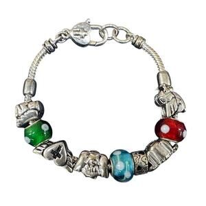set of charm bracelets  similar to Pandora lots of charms